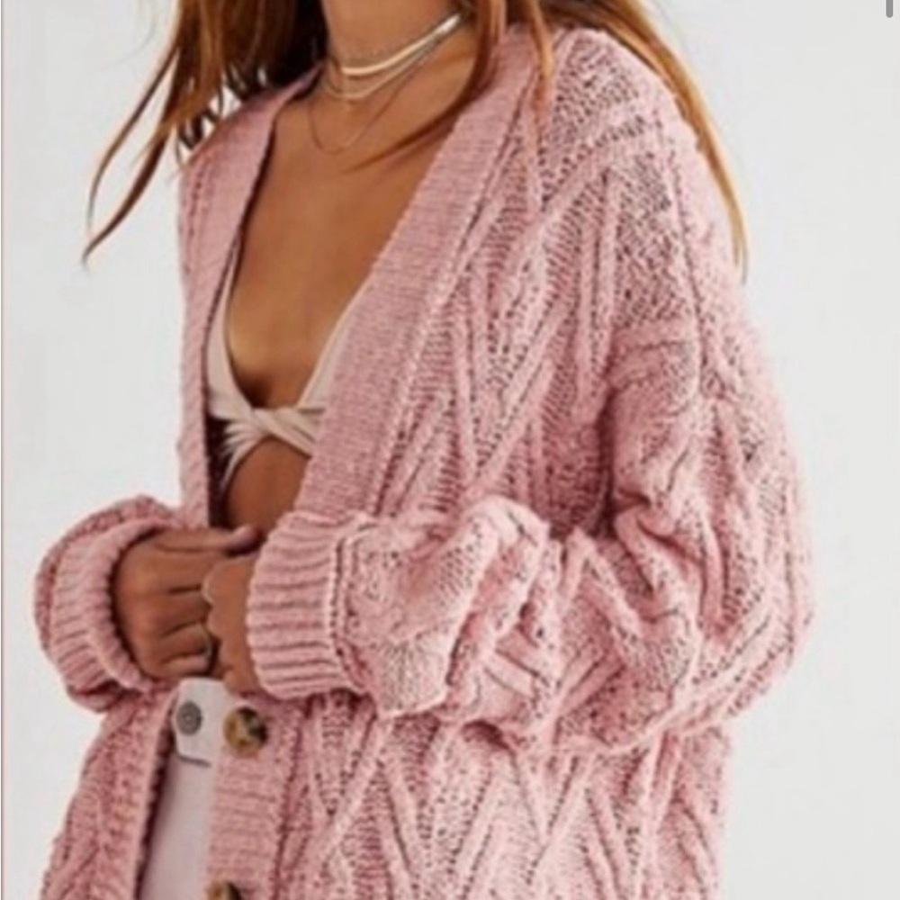 Free People Montana Cable Knit Cardigan size small